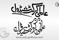 Aalmi Cricket Shaidol Urdu Word Calligraphy Free