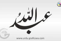 Abdullah Muslimy Boy Urdu Name Calligraphy