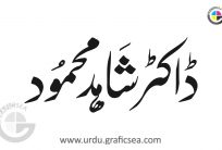 Dr Shahid Mehmood Urdu Name Calligraphy