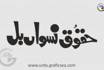 Haqooq e Niswan Bill Urdu Calligraphy