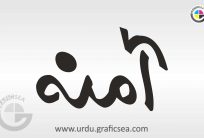 Muslim Woman Name Amina urdu Calligraphy