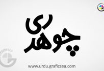 Choudary Urdu Cast Name Calligraphy Free