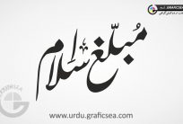 Muballig e Islam Urdu Word Calligraphy Free