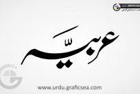 Arbia, Arbiaa Urdu Word Calligraphy