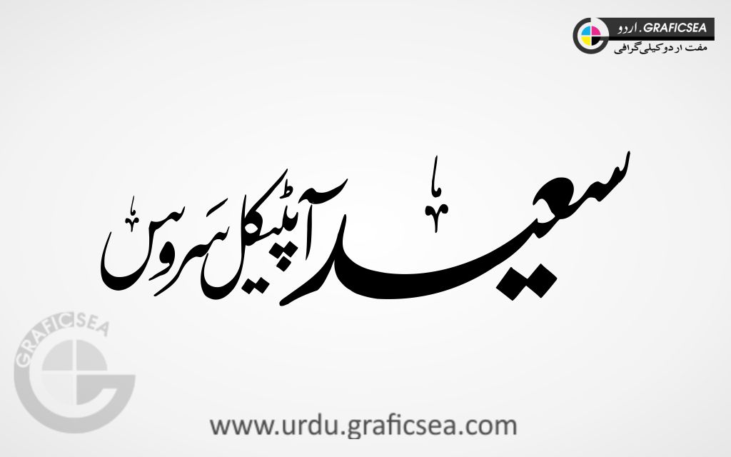 Saeed Optical Service Shop Name Urdu Calligraphy