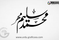 Saleem Mahar Urdu Name Calligraphy Free