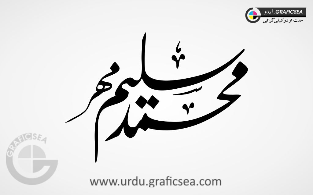 Saleem Mahar Urdu Name Calligraphy Free