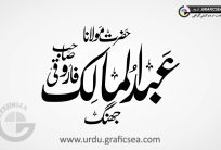 Abdul Malik Farooqi Name Urdu Font Calligraphy