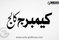 Cambridge College Urdu Font Calligraphy