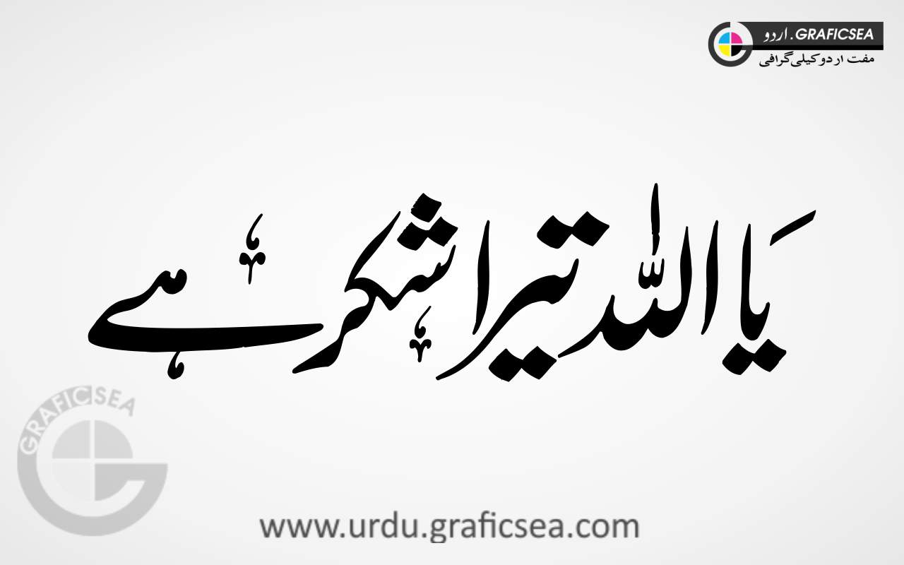 Ya Allah Tera Shukar hai Urdu Word Calligraphy