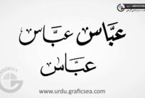 3 Font Style Abbas Name Urdu Calligraphy