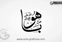 Hazrat Bahoo RA Urdu Name Calligraphy