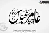 Zakir Amir Abbas Rabbani Urdu Name Calligraphy