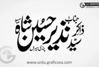 Zakir Syed Nazir Hussain Shah Urdu Name Calligraphy