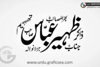 Zakir Zaheer Abbas Taheem Urdu Name Calligraphy