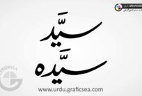 Syed, Syeda Names Urdu Calligraphy
