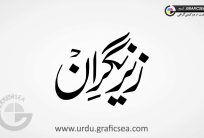 Zair e Nigraan Word Urdu Calligraphy