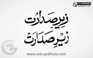 Zair e Sadaarat Word Urdu Calligraphy