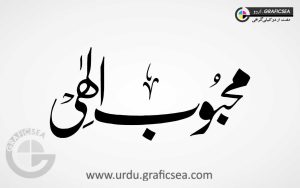 Mehboob Elahi Boy Name Urdu Calligraphy