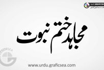 Mujahid Khatam e Nabowat Urdu Calligraphy