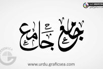 Jamia, Jamiya 2 Font Style Word Urdu Calligraphy